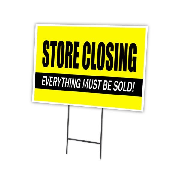 Signmission Store Closing Yard Sign & Stake outdoor plastic coroplast window, C-2436-DS-Store Closing C-2436-DS-Store Closing - main